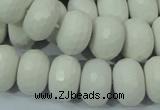 CAG716 15.5 inches 12*18mm faceted rondelle white agate gemstone beads