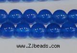 CAG7160 15.5 inches 8mm round blue agate gemstone beads