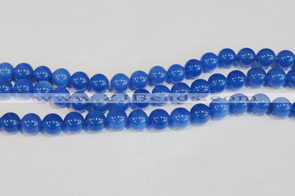 CAG7162 15.5 inches 12mm round blue agate gemstone beads