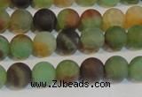 CAG7167 15.5 inches 6mm round matte rainbow agate gemstone beads