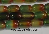 CAG7175 15.5 inches 8*12mm drum rainbow agate gemstone beads