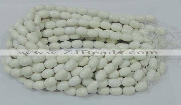 CAG718 15.5 inches 10*15mm rice white agate gemstone beads wholesale