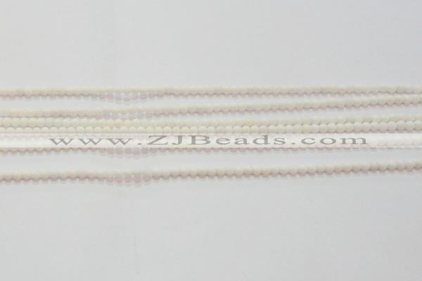 CAG7181 15.5 inches 3mm round white agate gemstone beads