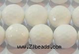 CAG7186 15.5 inches 16mm faceted round white agate gemstone beads