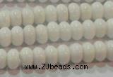 CAG7191 15.5 inches 5*8mm rondelle white agate gemstone beads