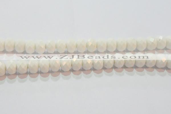 CAG7195 15.5 inches 10*14mm faceted rondelle white agate beads