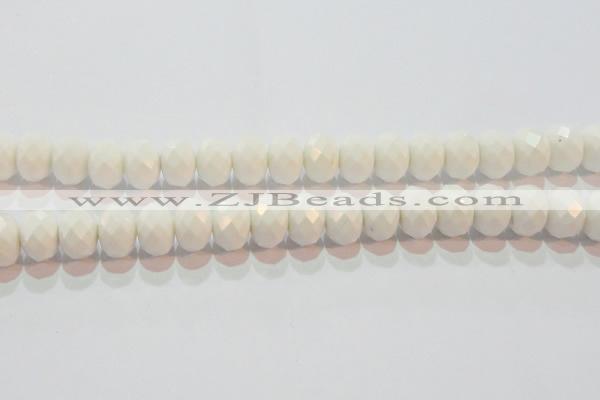 CAG7195 15.5 inches 10*14mm faceted rondelle white agate beads