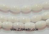 CAG7200 15.5 inches 5*8mm rice white agate gemstone beads