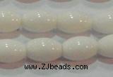 CAG7202 15.5 inches 8*12mm rice white agate gemstone beads