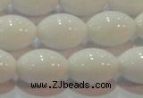 CAG7203 15.5 inches 10*14mm rice white agate gemstone beads