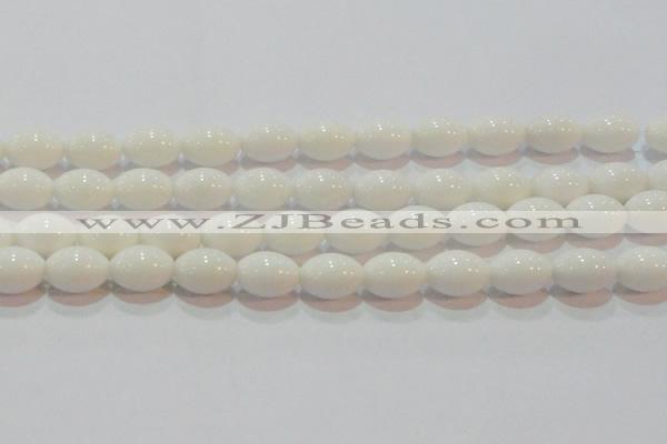 CAG7203 15.5 inches 10*14mm rice white agate gemstone beads