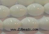 CAG7204 15.5 inches 12*16mm rice white agate gemstone beads