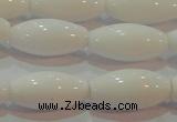 CAG7205 15.5 inches 8*16mm rice white agate gemstone beads