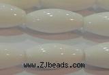 CAG7206 15.5 inches 7*21mm rice white agate gemstone beads