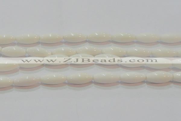 CAG7206 15.5 inches 7*21mm rice white agate gemstone beads