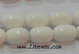 CAG7210 15.5 inches 8*12mm drum white agate gemstone beads