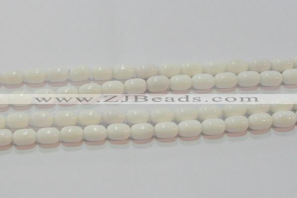 CAG7210 15.5 inches 8*12mm drum white agate gemstone beads