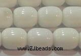 CAG7211 15.5 inches 10*12mm drum white agate gemstone beads