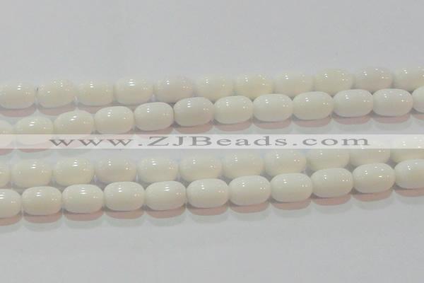 CAG7212 15.5 inches 10*14mm drum white agate gemstone beads