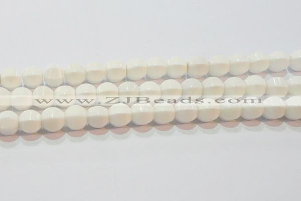 CAG7214 15.5 inches 12*12mm pumpkin white agate gemstone beads