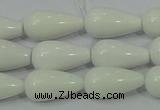 CAG722 15.5 inches 10*20mm teardrop white agate gemstone beads