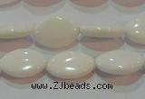 CAG7228 15.5 inches 10*14mm marquise white agate gemstone beads