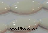 CAG7232 15.5 inches 16*33mm marquise white agate gemstone beads