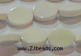 CAG7234 15.5 inches 10*14mm oval white agate gemstone beads
