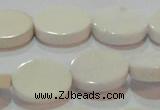 CAG7235 15.5 inches 12*16mm oval white agate gemstone beads