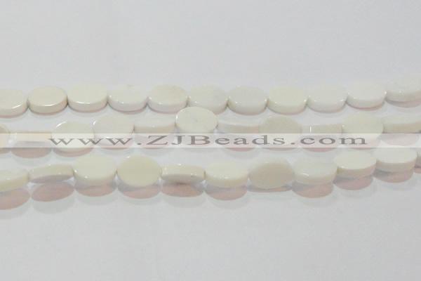 CAG7235 15.5 inches 12*16mm oval white agate gemstone beads