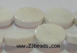 CAG7237 15.5 inches 15*20mm oval white agate gemstone beads