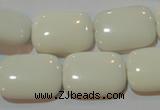 CAG7246 15.5 inches 12*16mm rectangle white agate gemstone beads