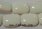 CAG7247 15.5 inches 13*18mm rectangle white agate gemstone beads