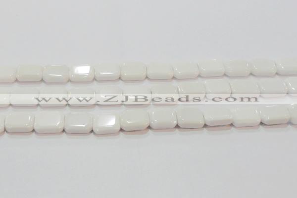 CAG7261 15.5 inches 13*18mm rectangle white agate gemstone beads