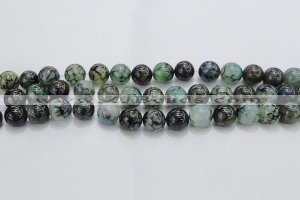 CAG7326 15.5 inches 16mm round dragon veins agate beads wholesale