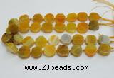 CAG7356 15.5 inches 18*20mm - 20*22mm octagonal dragon veins agate beads