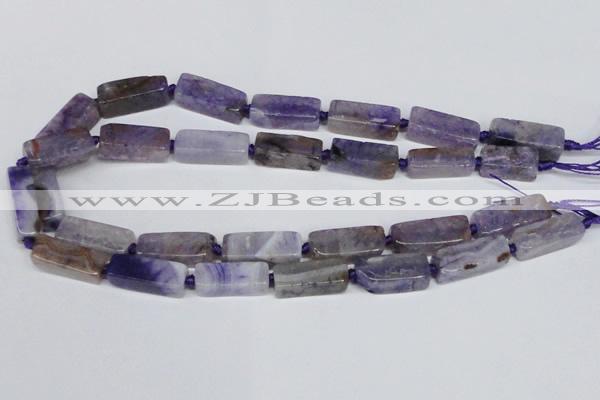 CAG7375 15.5 inches 8*20mm - 10*25mm cuboid dragon veins agate beads