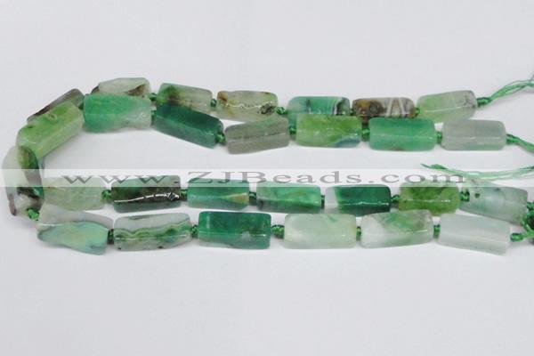 CAG7377 15.5 inches 8*20mm - 10*25mm cuboid dragon veins agate beads
