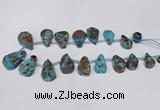 CAG7432 Top drilled 15*20mm - 20*35mm freeform ocean agate beads