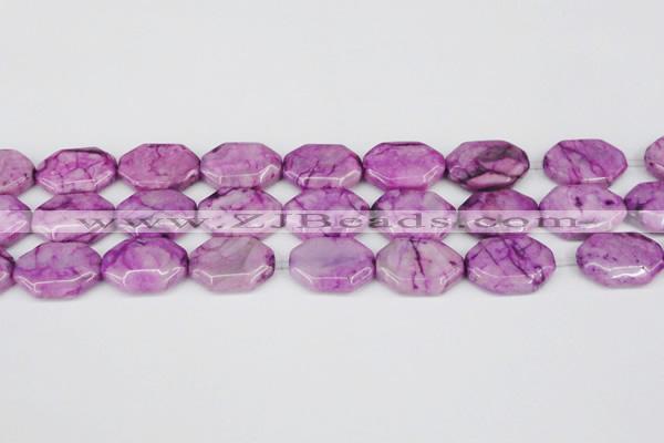 CAG7435 15.5 inches 20*30mm octagonal crazy lace agate beads