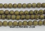 CAG7445 15.5 inches 4mm round plated druzy agate beads wholesale