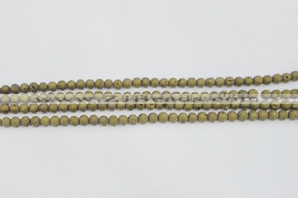 CAG7446 15.5 inches 6mm round plated druzy agate beads wholesale