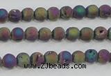 CAG7449 15.5 inches 6mm round plated druzy agate beads wholesale