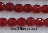 CAG7456 15.5 inches 6mm faceted round matte red agate beads