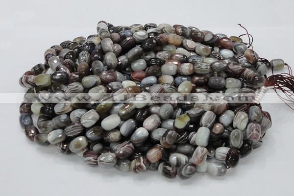 CAG747 15.5 inches 10*14mm faceted egg-shaped botswana agate beads