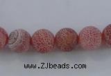 CAG7486 15.5 inches 4mm round frosted agate beads wholesale