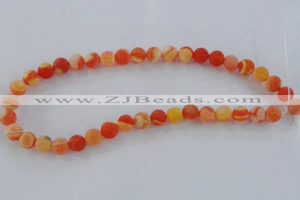 CAG7497 15.5 inches 10mm round frosted agate beads wholesale