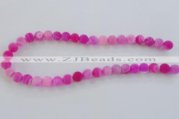 CAG7502 15.5 inches 4mm round frosted agate beads wholesale