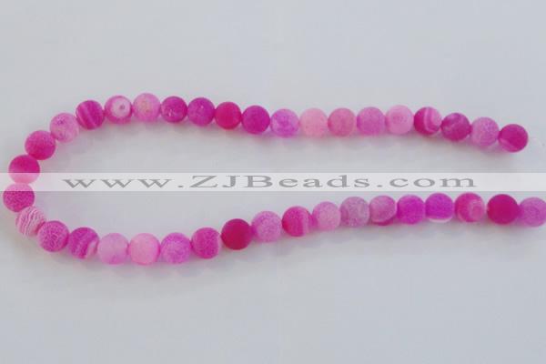 CAG7504 15.5 inches 8mm round frosted agate beads wholesale