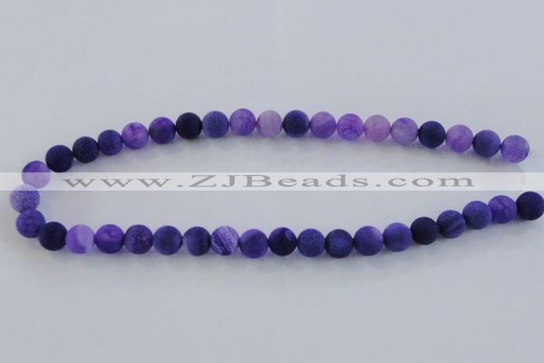 CAG7513 15.5 inches 10mm round frosted agate beads wholesale